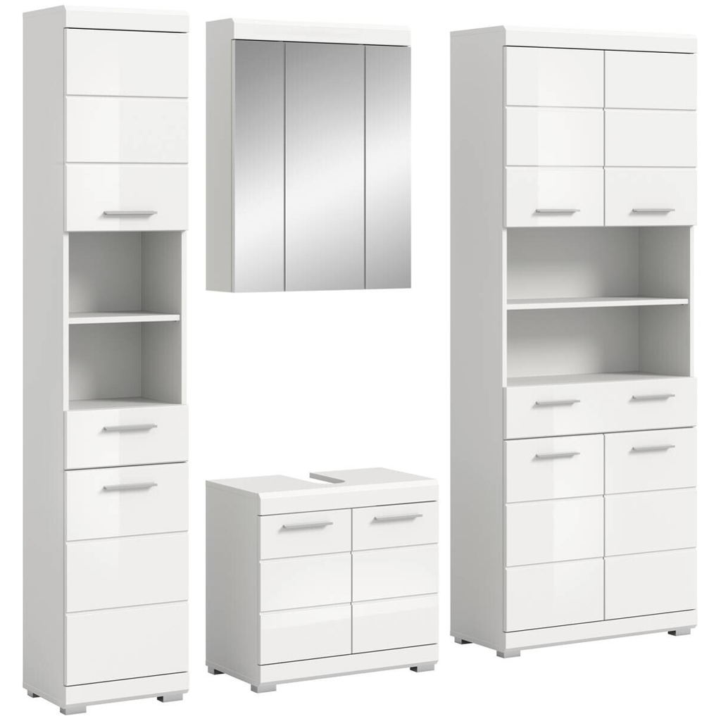 Badezimmer-Set Scout weiß weiß Hochglanz B/H/T: ca. 186x191x34 cm