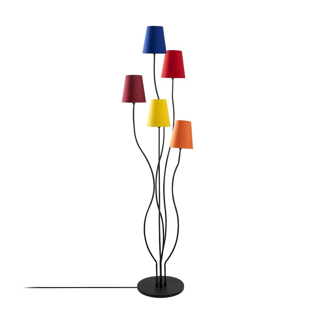 Opviq Stehlampe mehrfarbig Metall B/H/T/L/D: ca. 44x160x44x44x44 cm E14 5 Brennstellen