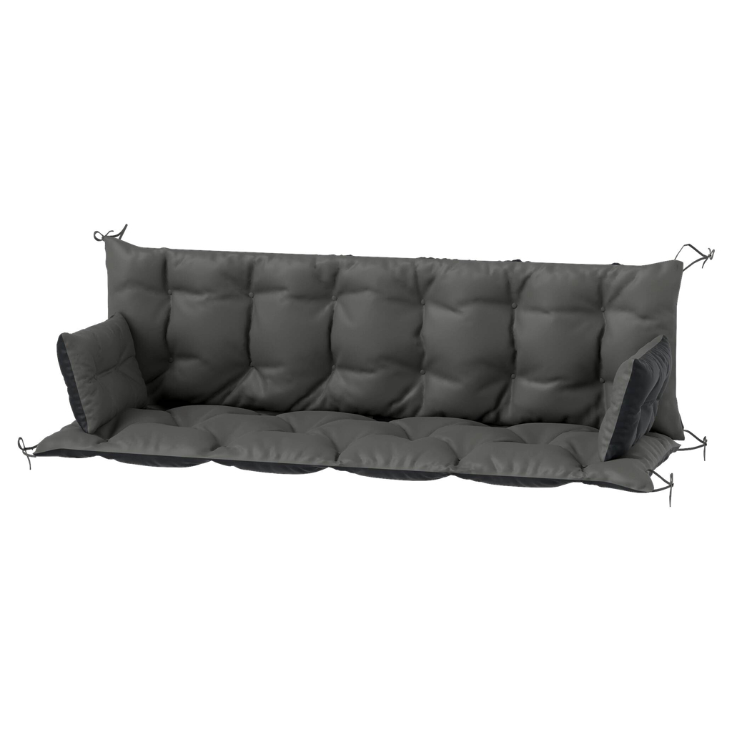 Outsunny Sitzkissen-Set schwarz Polyester B/H/L: ca. 110x8x180 cm