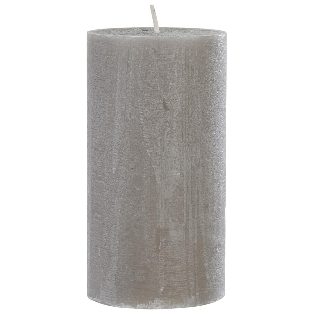 Rustic-Kerze grau B/H/L: ca. 6,8x13x6,8 cm