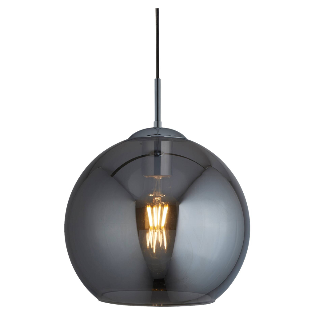 Searchlight Pendelleuchte Balls Chrom Stahl Glas B/H/D: ca. 30x120x30 cm E27 1 Brennstellen