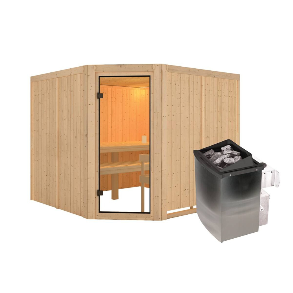 Karibu Sauna Ervin Eck B/H/T: ca. 231x198x231 cm