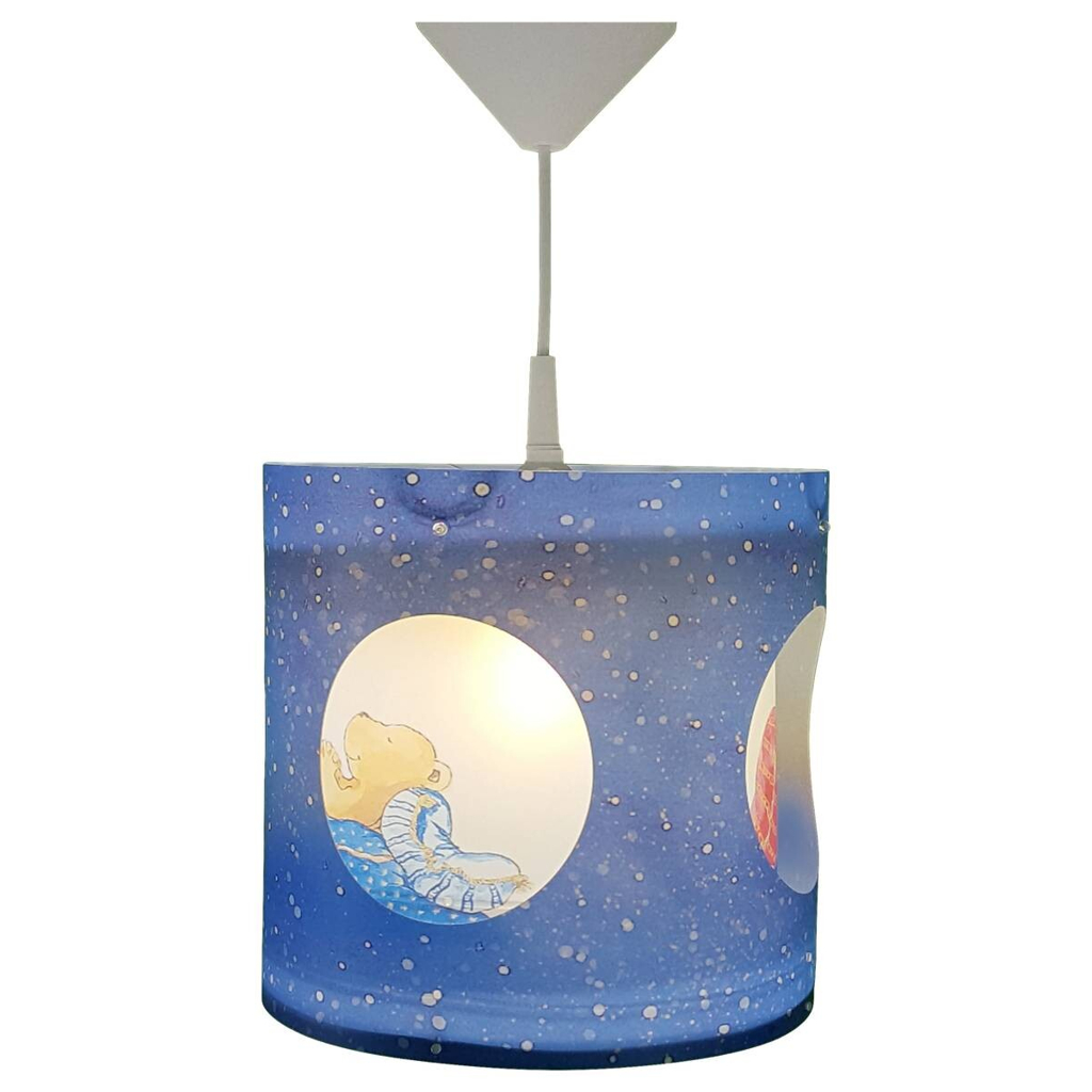 Niermann Dreh-Pendelleuchte Bärchen blau Kunststoff D: ca. 25 cm E27 1 Brennstellen