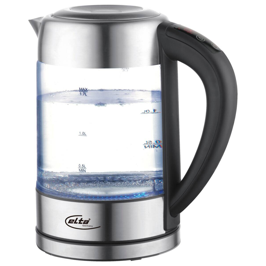 Elta Glas-Wasserkocher GWK-2200.4T schwarz Edelstahl Glas Edelstahl B/H/T: ca. 25x23x15 cm ca. 1,7 l