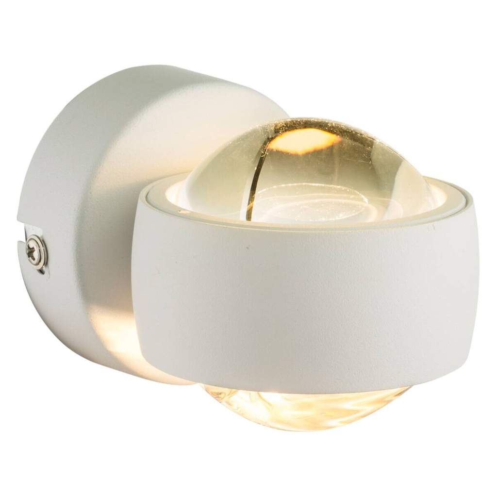GLOBO LED-Wandleuchte weiß Metall Glas B/H/L: ca. 7,5x7x10 cm 2 Brennstellen