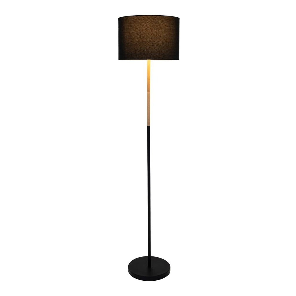 Näve Leuchten Stehlampe Tessile 2088022 schwarz Metall Textil Kunststoff B/H/T: ca. 36x150x36 cm 1 Brennstellen