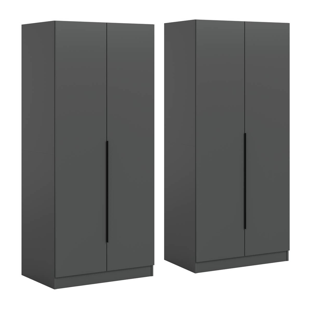 Kleiderschrank KOPENHAGEN anthrazit B/H/T: ca. 160x181x52 cm