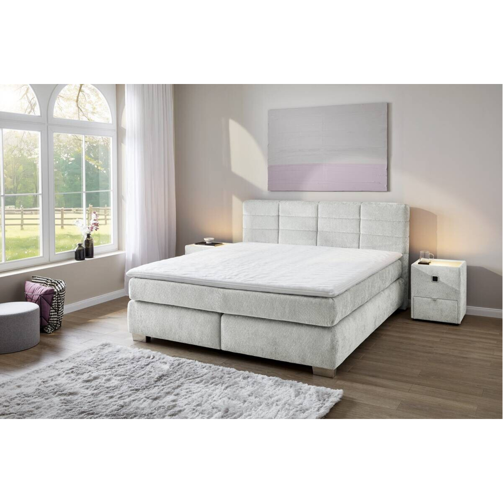 Boxspringbett  hellgrau Liegefläche B/L: ca. 160x200 cm