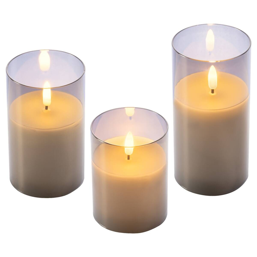 LED-Kerzen 3er Set warmweiß