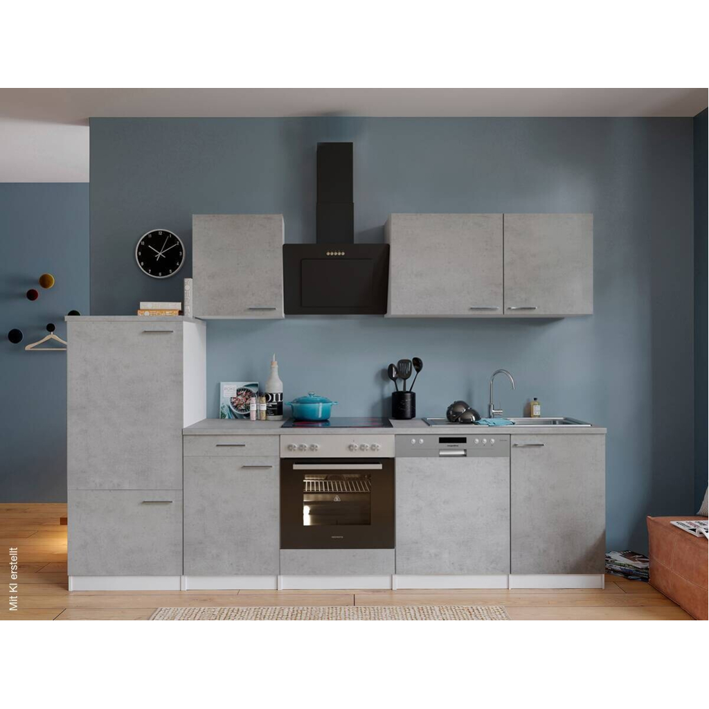 Respekta Küchenblock Malia Beton Optik B/H/T: ca. 280x200x60 cm
