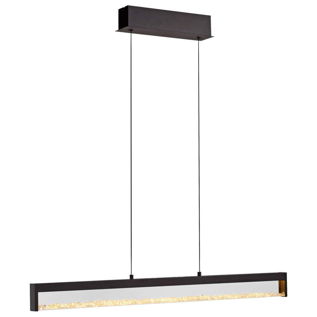 Just Light LED-Pendelleuchte schwarz Metall B/H/T: ca. 100x9x40 cm