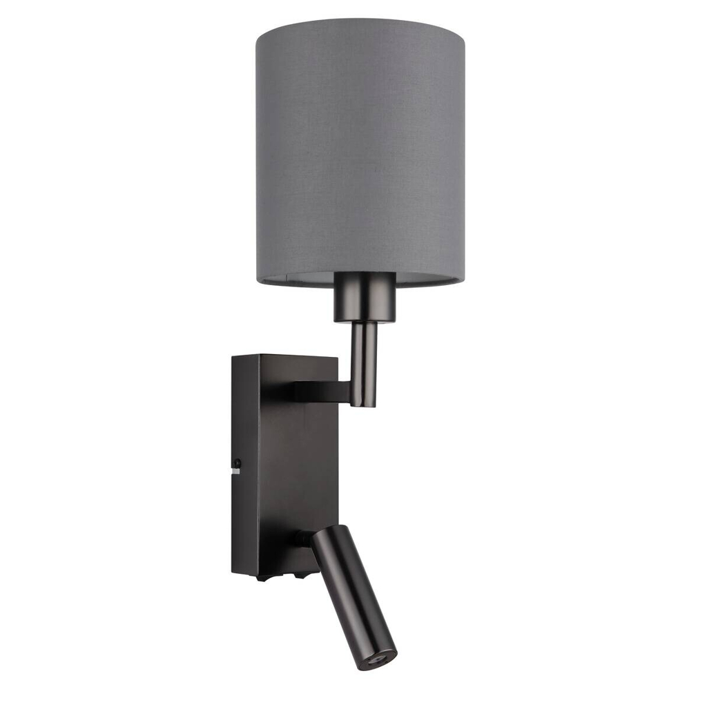 GLOBO Wandleuchte grau schwarz Metall B/H/L: ca. 17x45,5x15 cm E27 2 Brennstellen