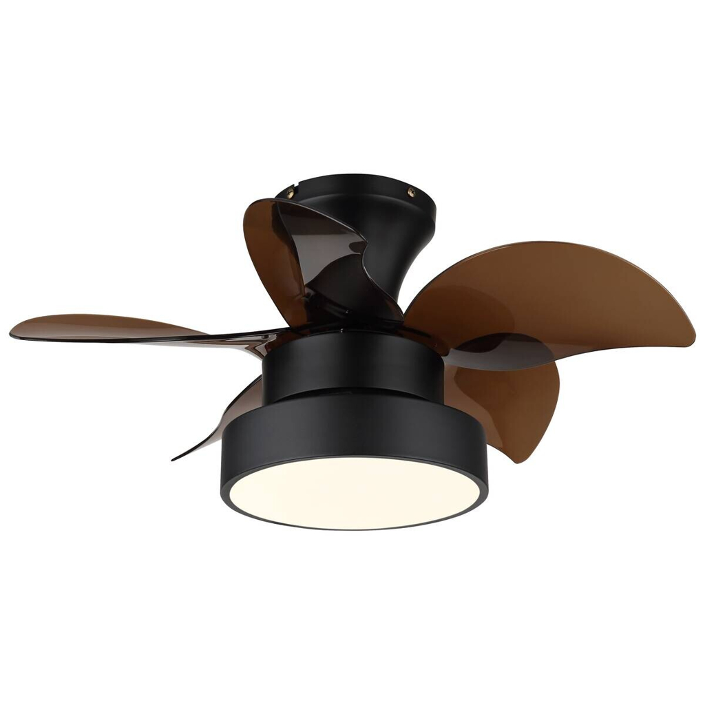 GLOBO LED-Deckenventilator schwarz braun H/D: ca. 27x58 cm max. 22 W