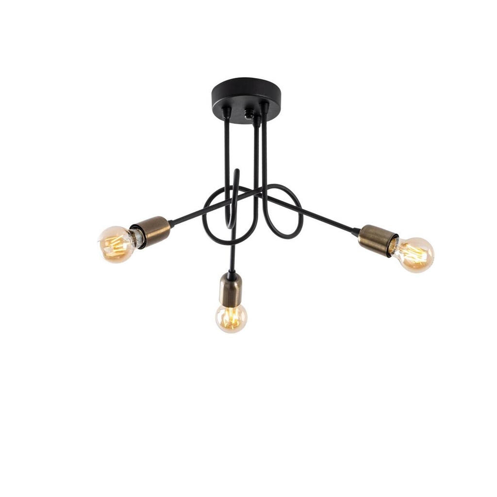 Opviq Deckenleuchte Viraj bronze schwarz Metall B/H/T/L/D: ca. 46x32x46x46x46 cm E27 3 Brennstellen