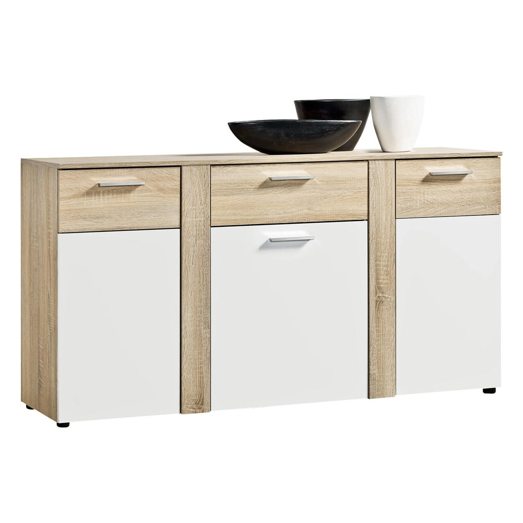 Kommode Trentino Eiche Sonoma Nachbildung weiß B/H/T: ca. 155x81x40 cm