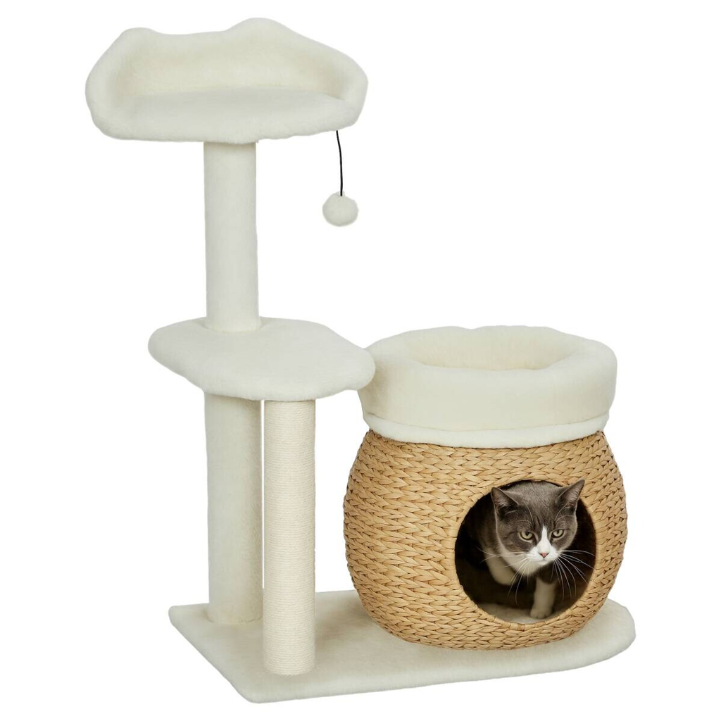 PawHut Kratzbaum cremeweiß Spanplatte B/H/L: ca. 40x79x60 cm