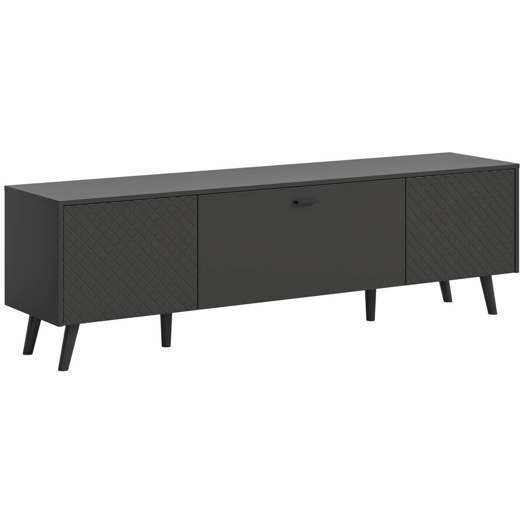 Lowboard LINEA grau schwarz B/H/T: ca. 185x55x40 cm