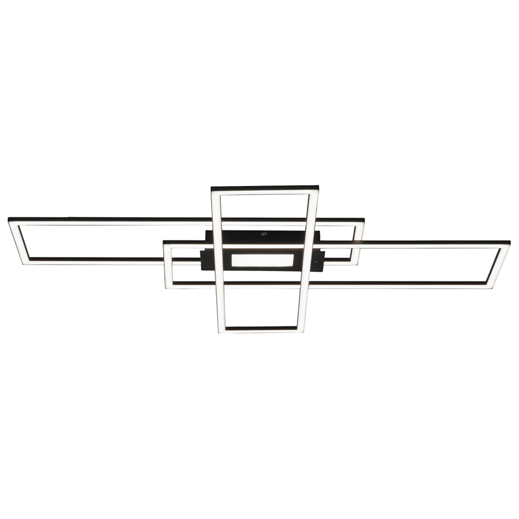 Just Light Deckenleuchte Asmin schwarz Aluminium B/H/T: ca. 99x5x69 cm