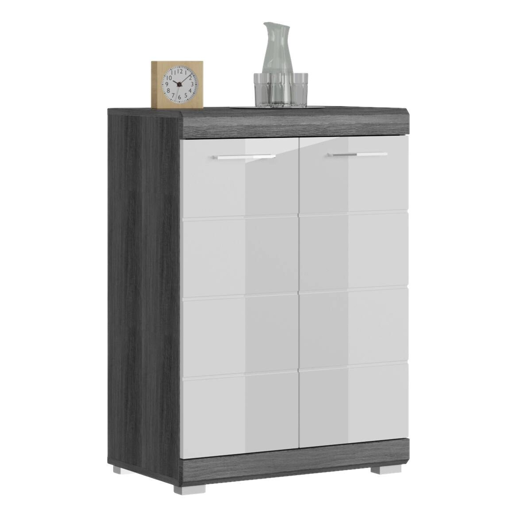Kommode SCOUT Rauchsilber Nachbildung weiß Hochglanz B/H/T: ca. 60x85x37 cm