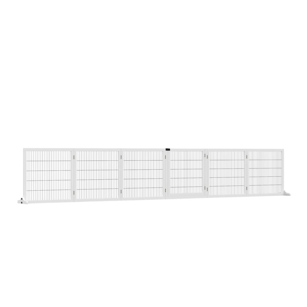 PawHut Absperrgitter weiß Stahl B/H/L: ca. 36x70x432 cm