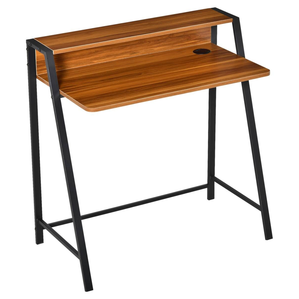 Schreibtisch 836-055 walnuss Nachbildung schwarz B/H/T: ca. 84x85x45 cm