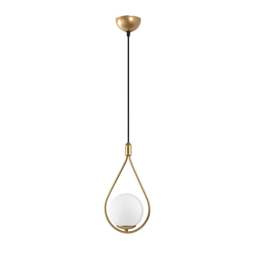 Opviq Pendelleuchte Mudon gold Glas B/H/T/L/D: ca. 15x136x15x15x15 cm E27 1 Brennstellen