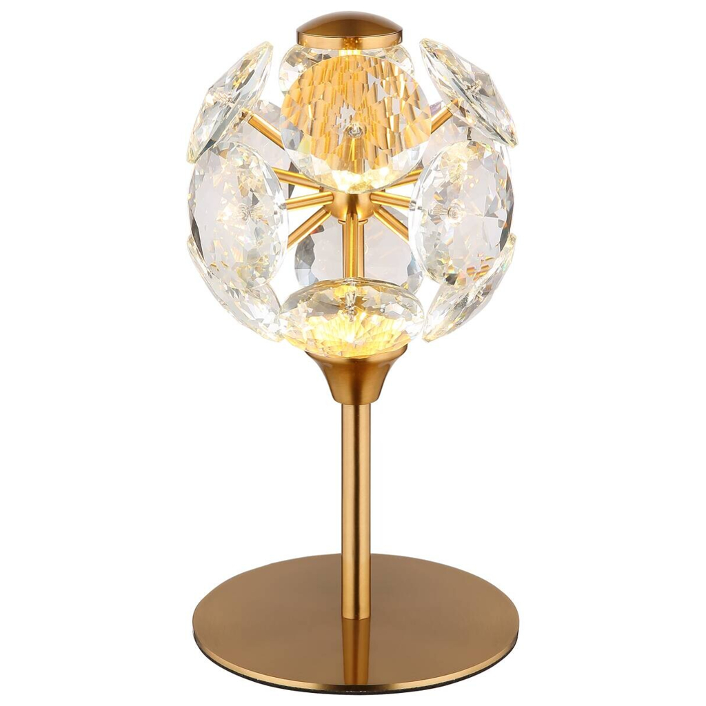 GLOBO Tischleuchte gold klar Metall H/D: ca. 26,5x15 cm 1 Brennstellen