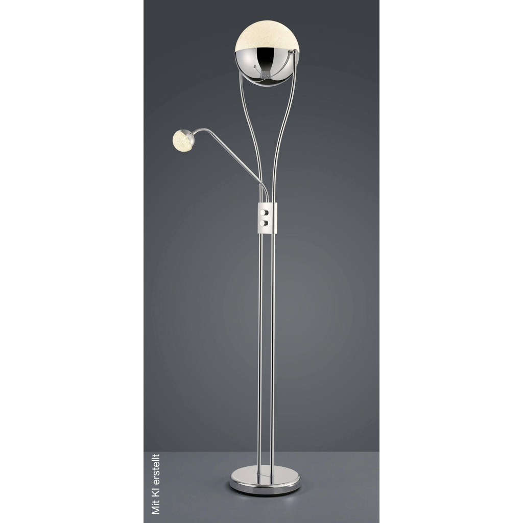 TRIO Deckenfluter 478310206 Chrom transparent Metall Acryl B/H/L: ca. 30x180x52 cm 2 Brennstellen