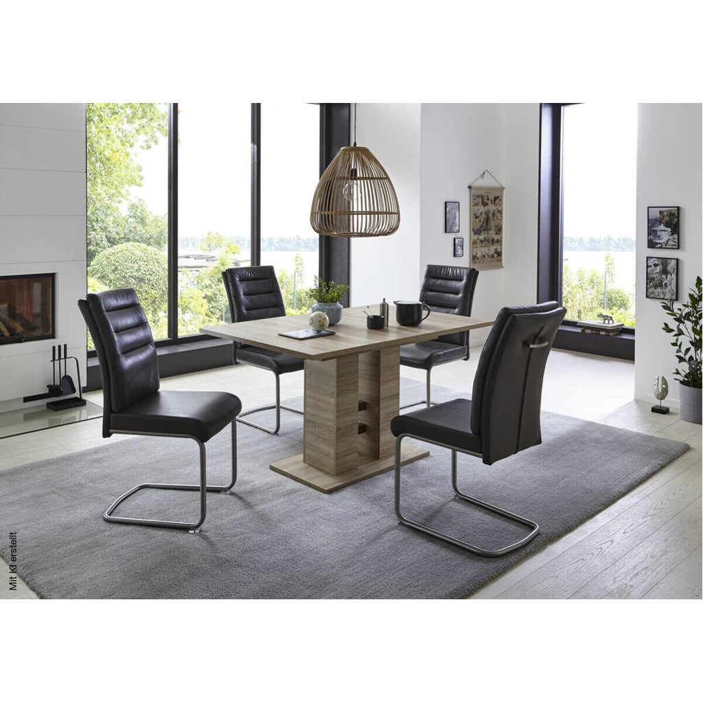 Essgruppe Paula III Eiche anthrazit Microfaser B/H/T: ca. 220x76x90 cm