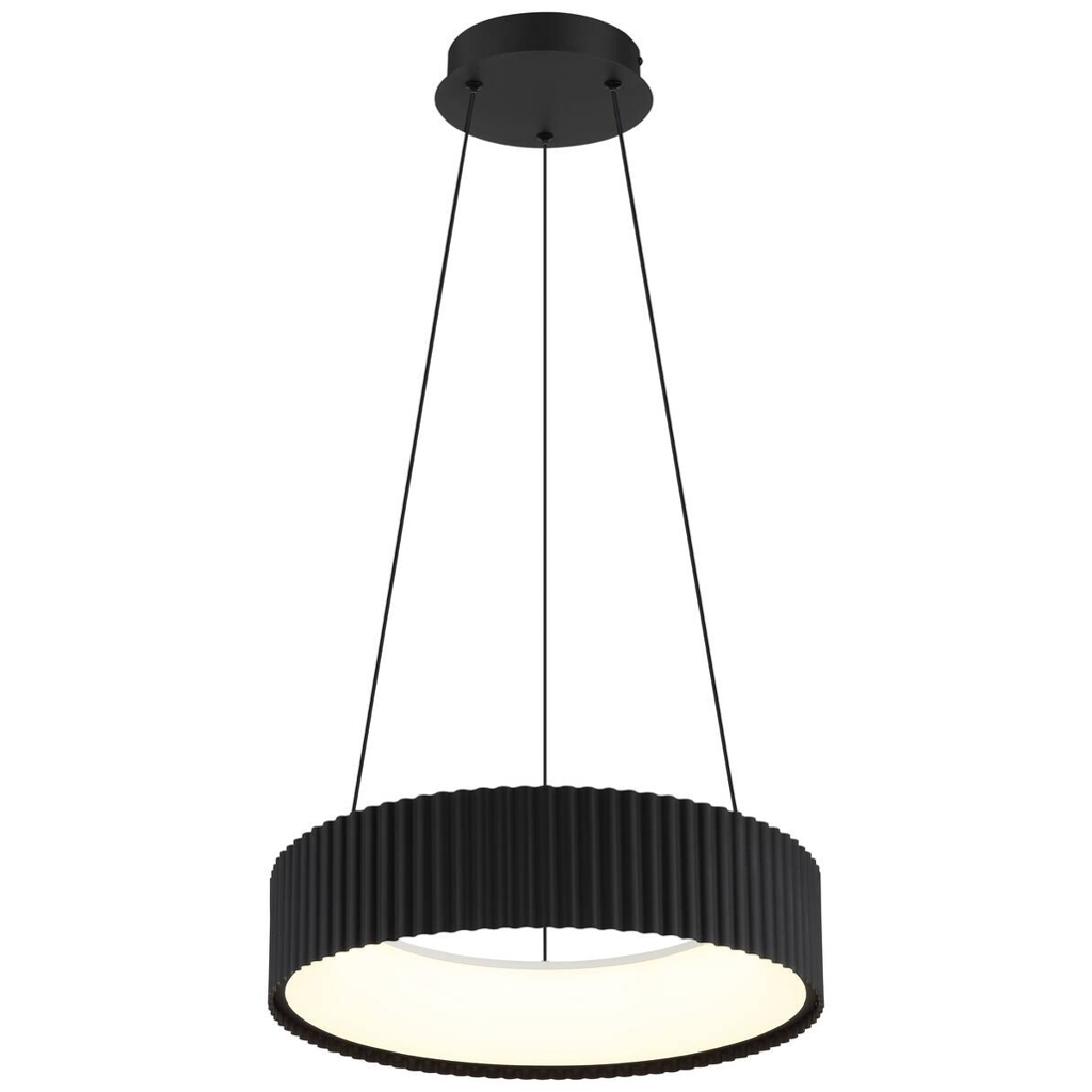 GLOBO LED-Hängeleuchte Opal mattschwarz PVC Metall Acryl H/D: ca. 120x46 cm 1 Brennstellen