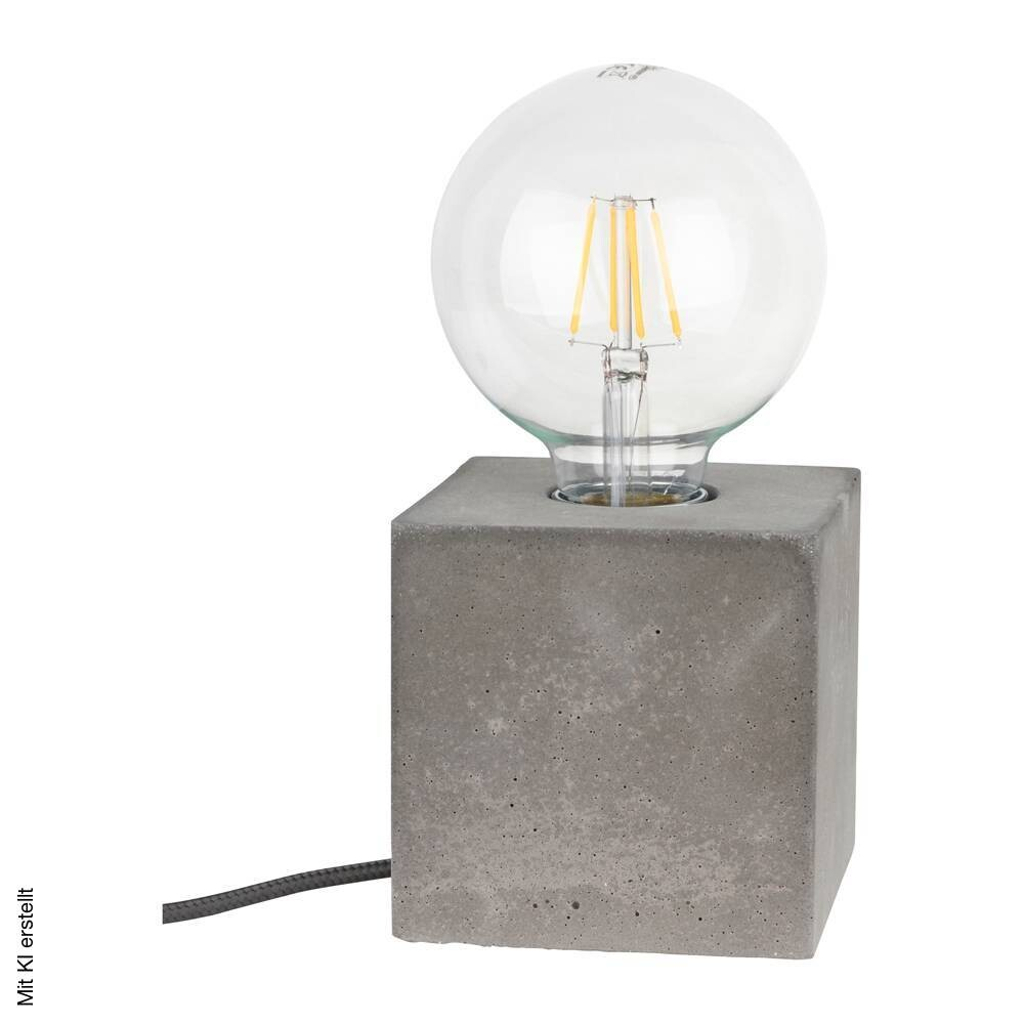 SPOT Light Tischleuchte Strong grau Beton B/H/T: ca. 10x10x10 cm E27 1 Brennstellen