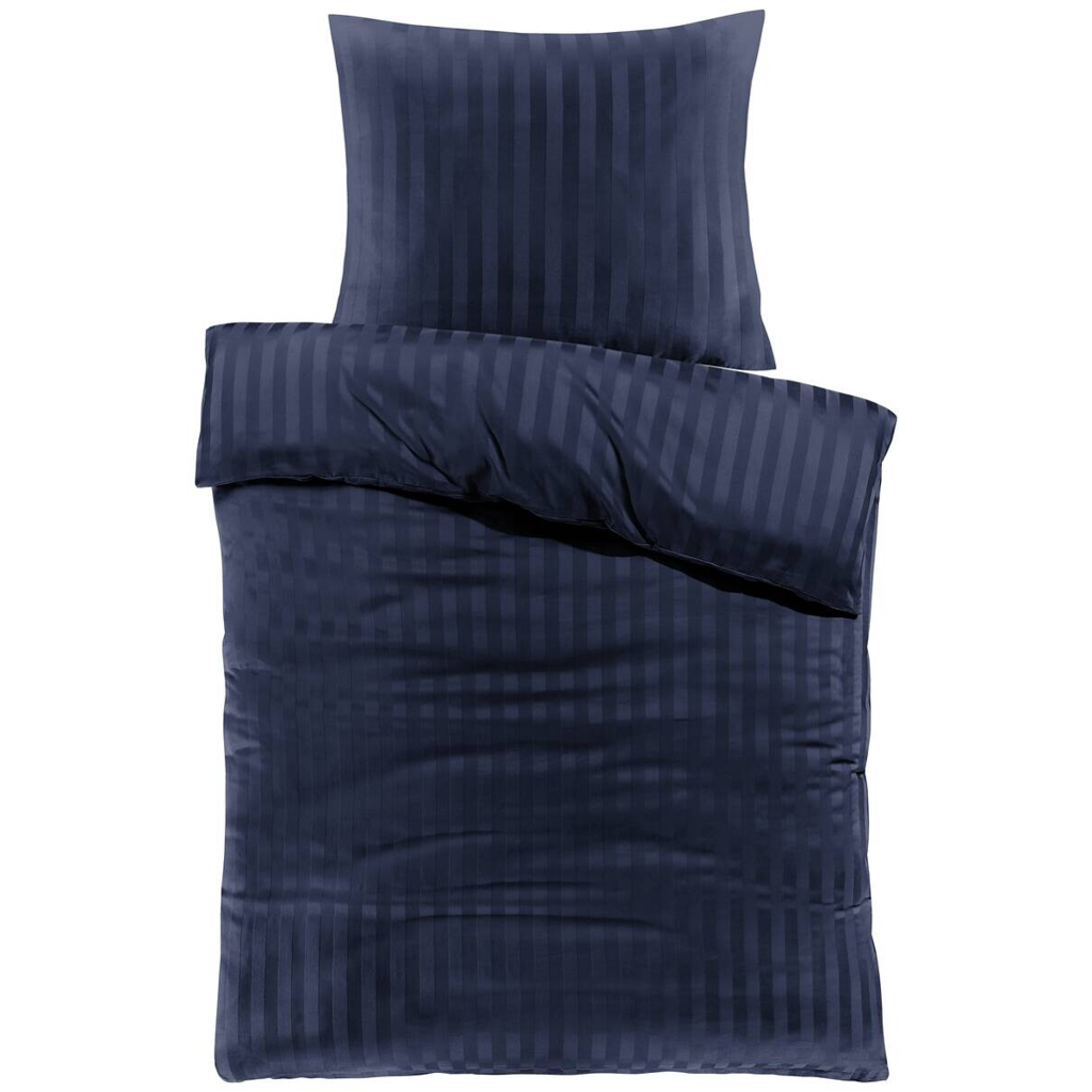 Baumwoll Bettwäsche Satin navy Baumwolle B/L: ca. 135x200 cm