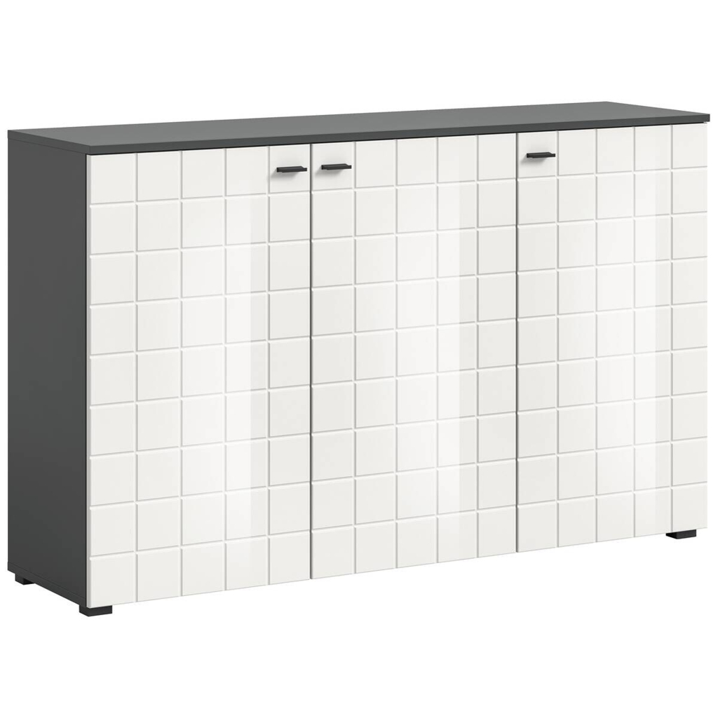 Sideboard Monte anthrazit weiß Hochglanz B/H/T: ca. 138x86x37 cm