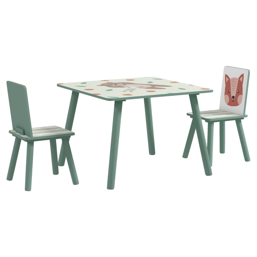 ZONEKIZ Kinder Sitzgruppe grün Kiefer B/H/L: ca. 60x44x60 cm