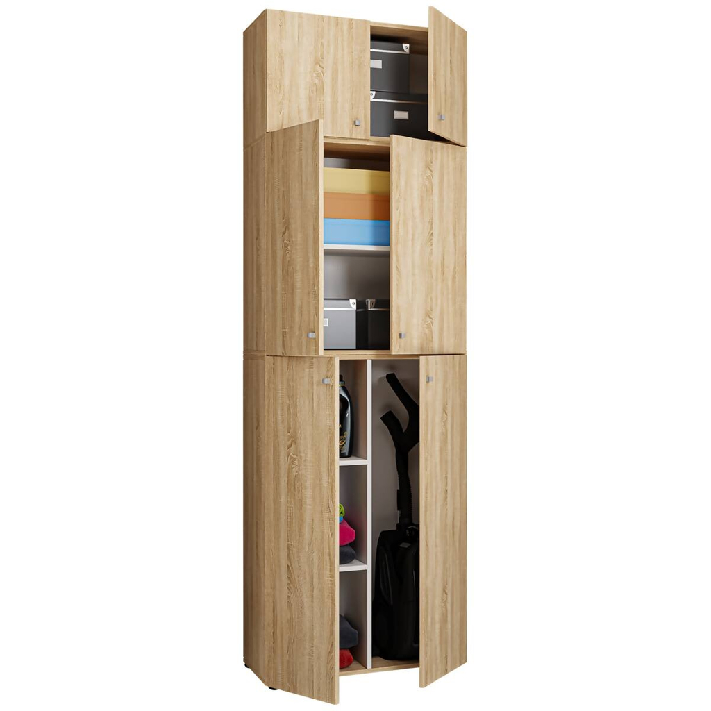 Putzschrank Lona Eiche Sonoma Nachbildung weiß B/H/T: ca. 70x223x39 cm