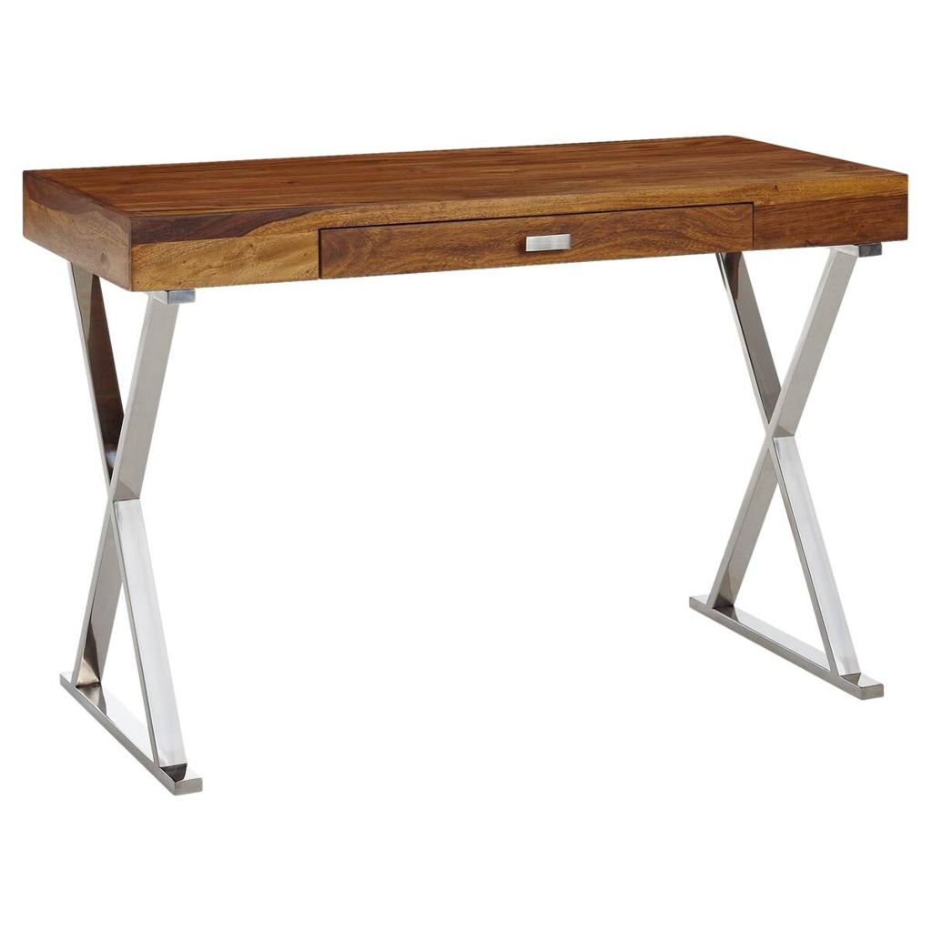 Schreibtisch natur Edelstahl verchromt B/H/T: ca. 120x78x55 cm