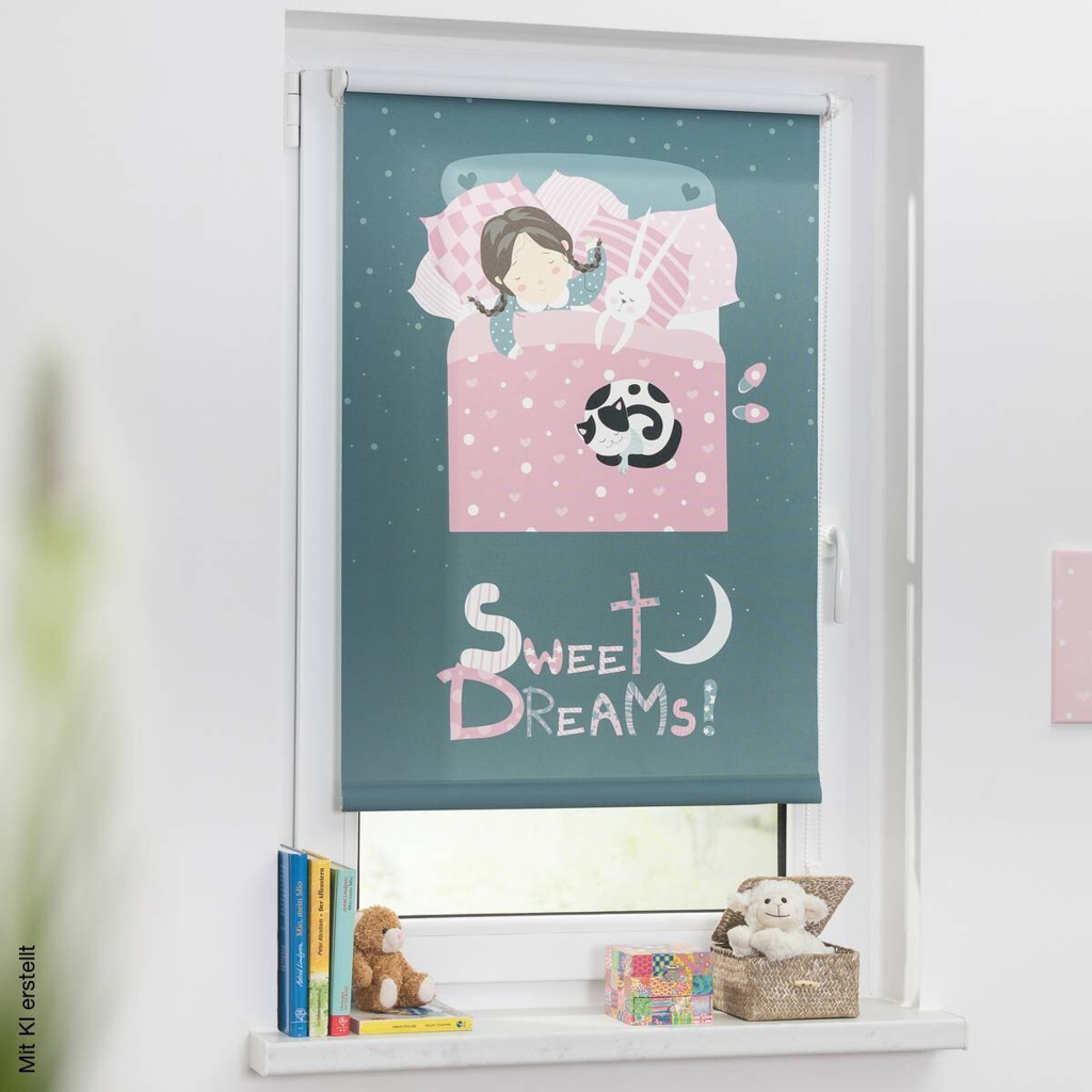 LICHTBLICK Verdunkelungsrollo Sweet Dreams grau B/L: ca. 100x150 cm