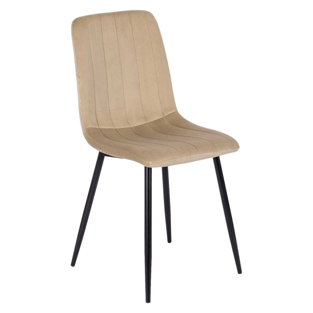 Stuhl IBIS beige Velourstoff B/H/T: ca. 43x90,5x50 cm
