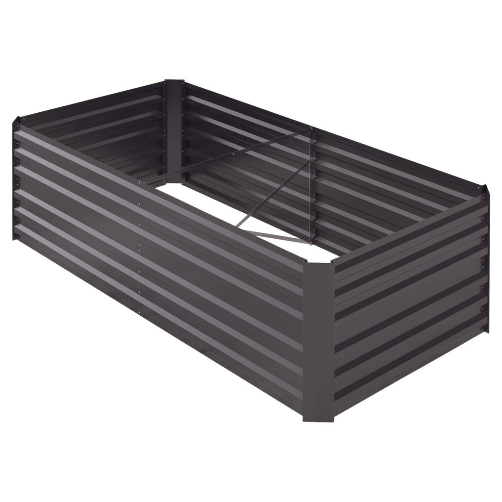 Outsunny Hochbeet dunkelgrau Stahl B/H/L: ca. 90x59x180 cm