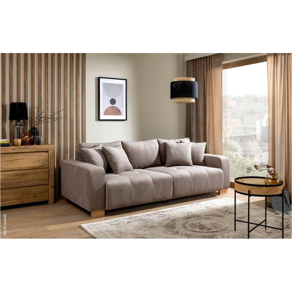 Big Sofa Alpha New dunkelbeige Microfaser B/H/T: ca. 244x85x112 cm