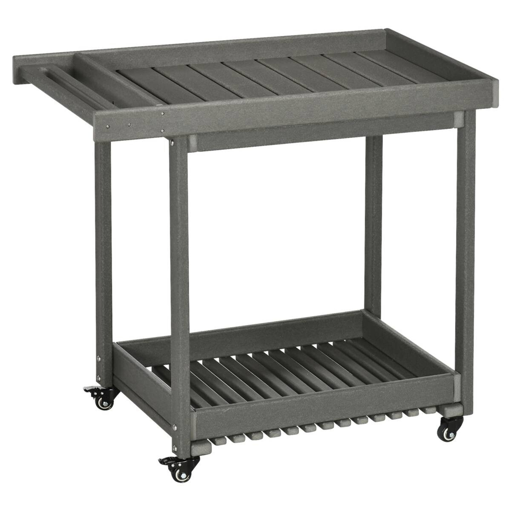 Outsunny Servierwagen dunkelgrau Kunststoff B/H/L: ca. 50x80x87 cm