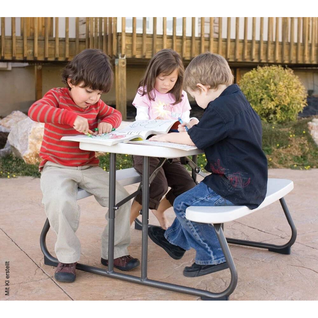 Lifetime Picknickgarnitur Kids Lichtgrau Stahl B/H/L: ca. 90x54x86 cm