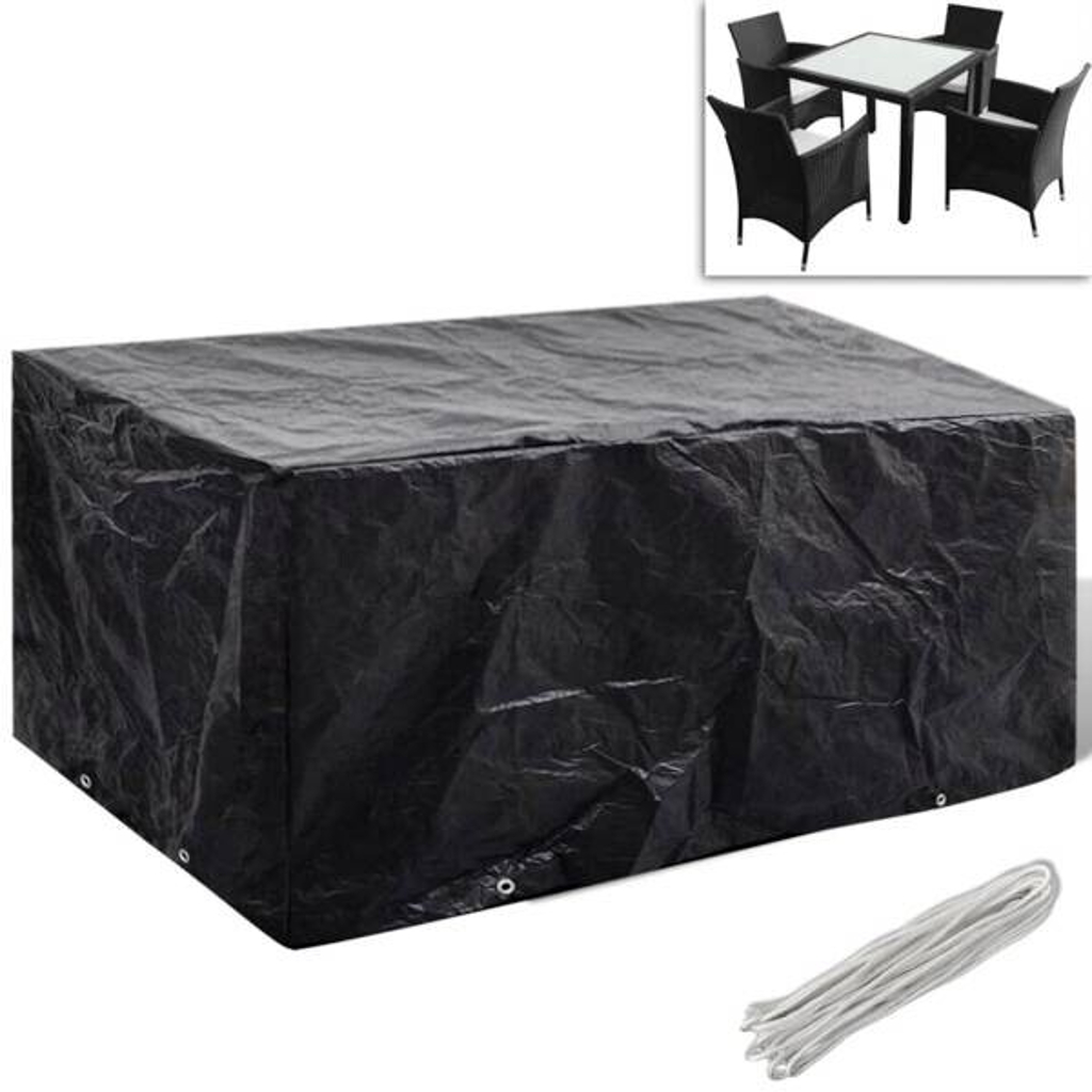 vidaXL Gartenmöbel-Abdeckung schwarz Aluminium B/H/L: ca. 140x90x180 cm