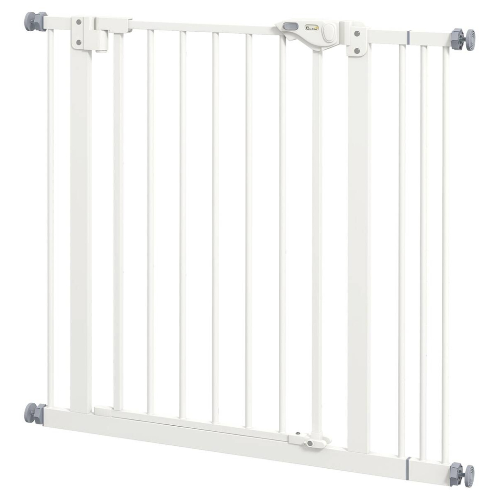 PawHut Türschutzgitter weiß Metall B/H/L: ca. 2x77x87 cm