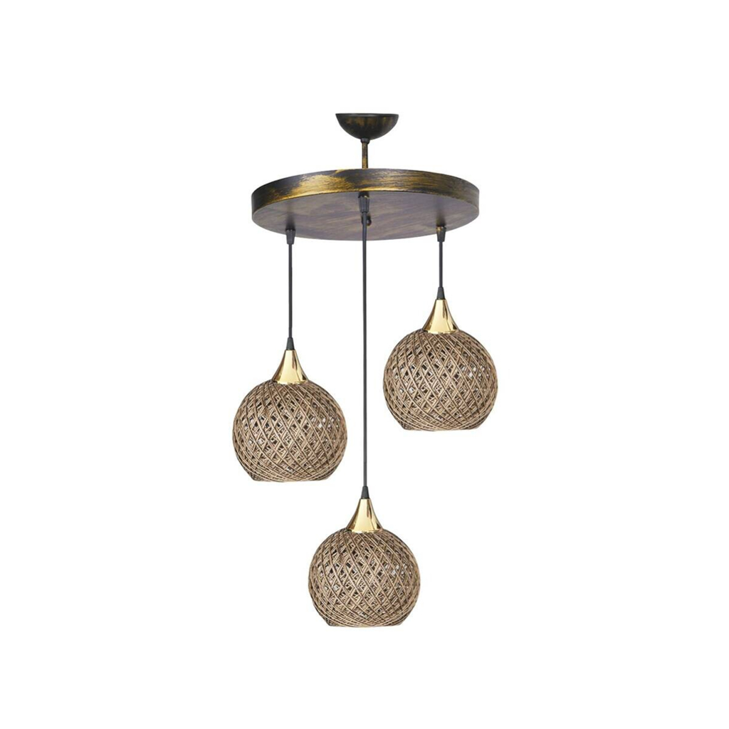 Opviq Pendelleuchte Crayon beige Metall B/H/T/L/D: ca. 32x80x32x32x32 cm E27 3 Brennstellen