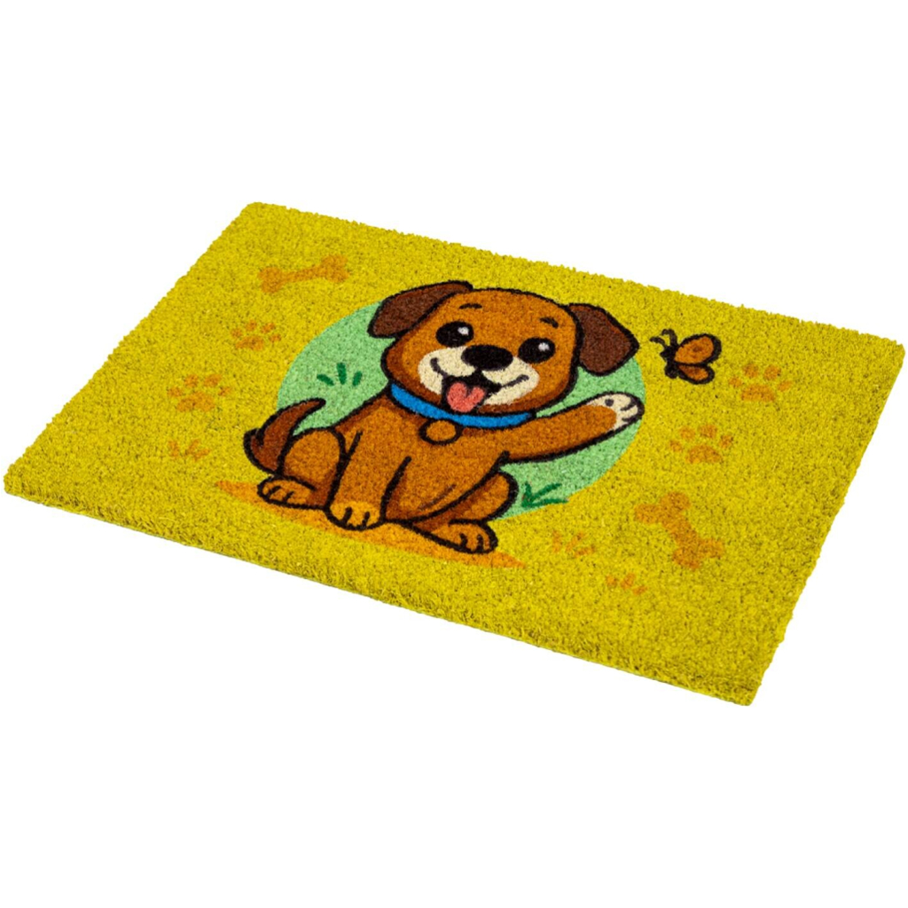 Fußmatte Kokos Dog yellow Multi B/L: ca. 40x60 cm