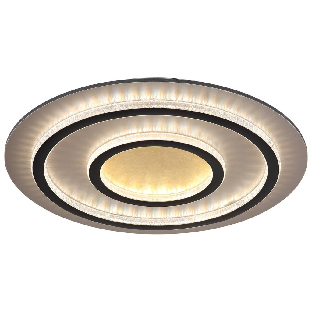 GLOBO LED-Deckenleuchte gold klar mattschwarz Kunststoff Metall H/D: ca. 6x55 cm 1 Brennstellen
