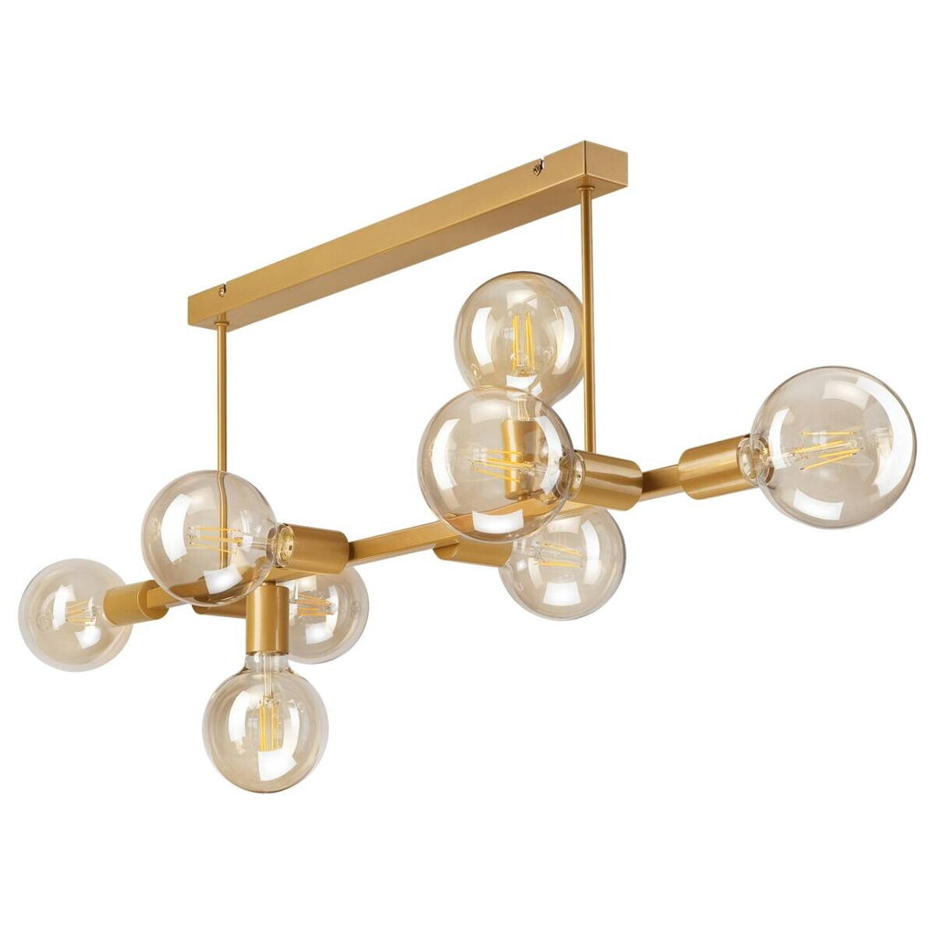 Lamkur Deckenleuchte gold Stahl B/H/L: ca. 93x39x93 cm E27 8 Brennstellen