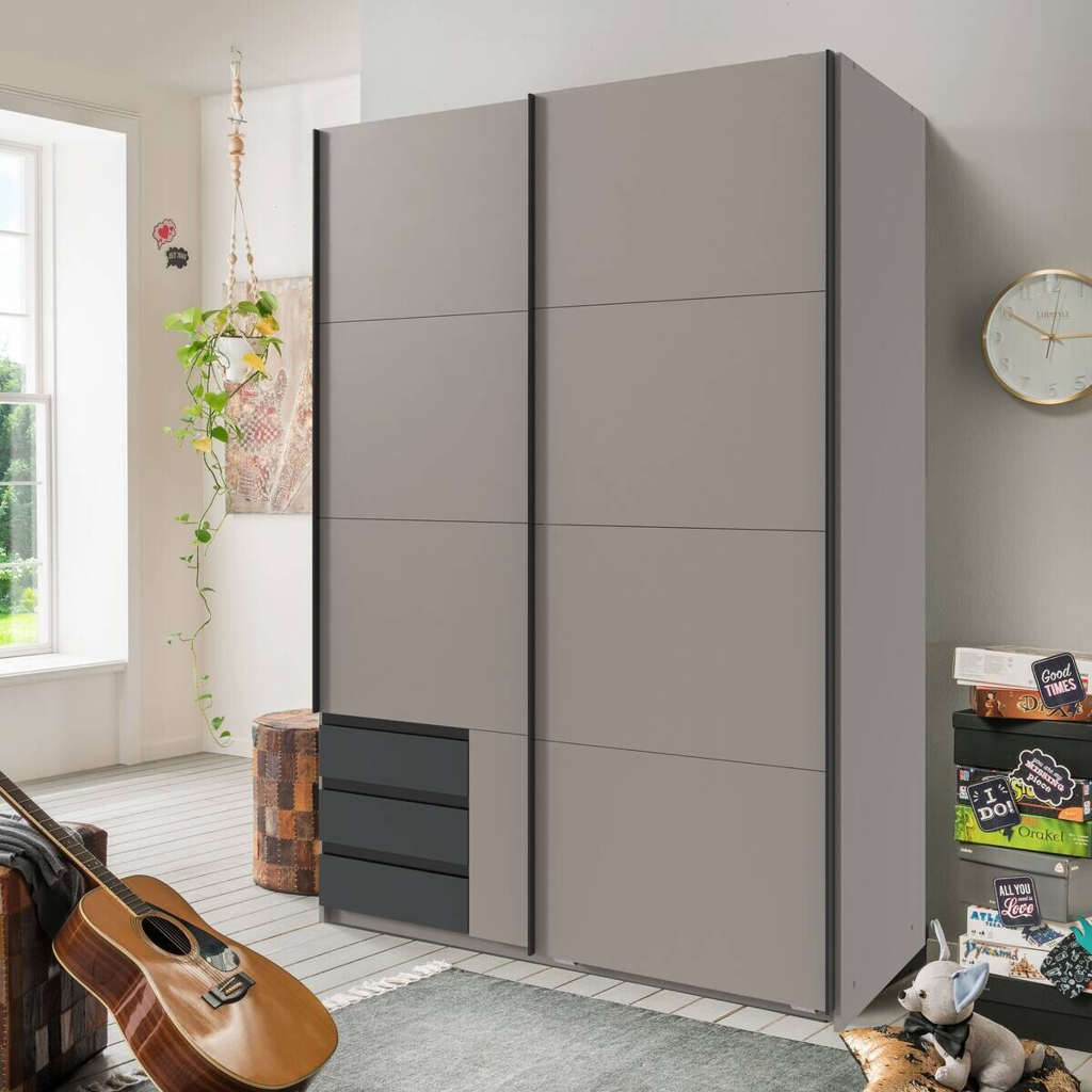 Schwebetürenschrank Bahamas Sahara grau B/H/T: ca. 135x198x65 cm