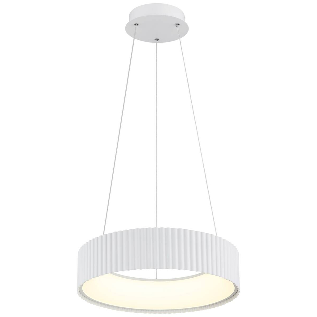 GLOBO LED-Hängeleuchte weiß Opal PVC Metall Acryl H/D: ca. 120x46 cm 1 Brennstellen